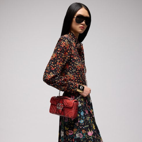 GG Marmont python small shoulder bag