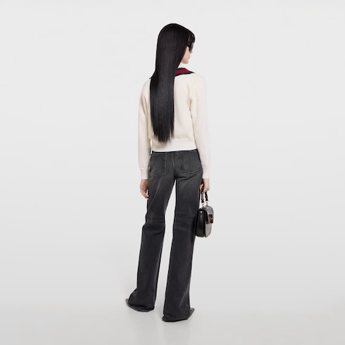 Fine knit wool sweater with Web