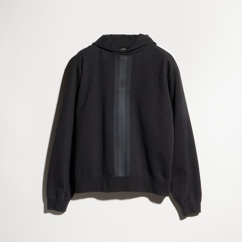 Cotton hooded sweatshirt with muted Web