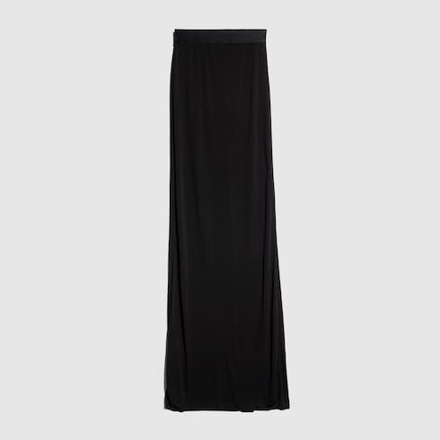 Viscose crêpe jersey long skirt