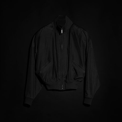 Silk poplin zip jacket