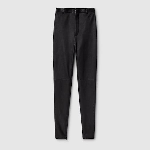 Bonded leather with stretch cotton leggings
