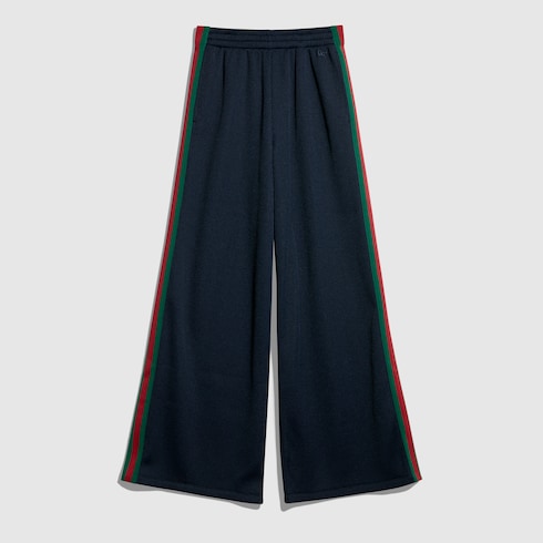 Rib cotton jersey leisure pants with Web
