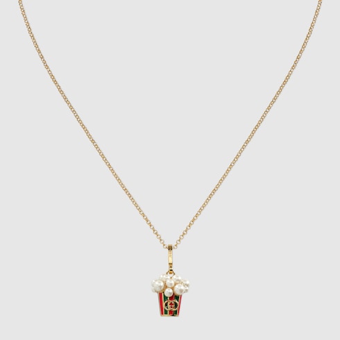 Popcorn pendant chain necklace