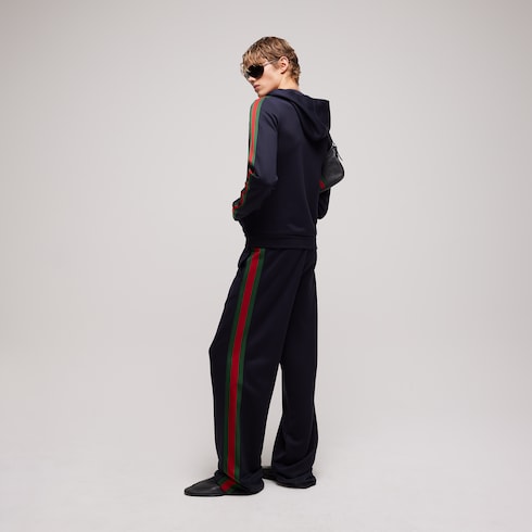 Silk cotton jersey zip jacket with Web