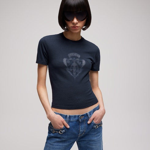 Cotton jersey T-shirt with Gucci crest