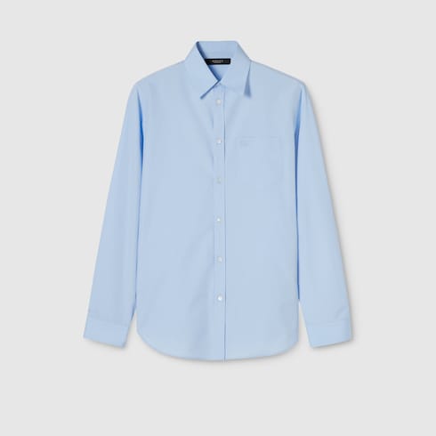 Cotton poplin shirt with embroidery