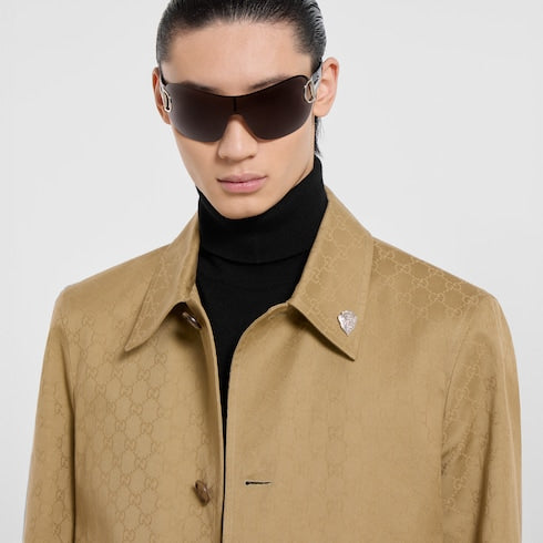 GG cotton gabardine coat
