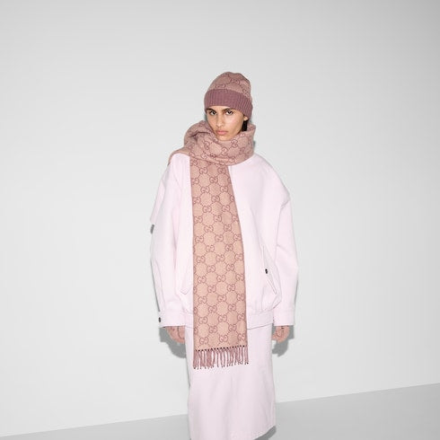 GG cashmere lamé shawl