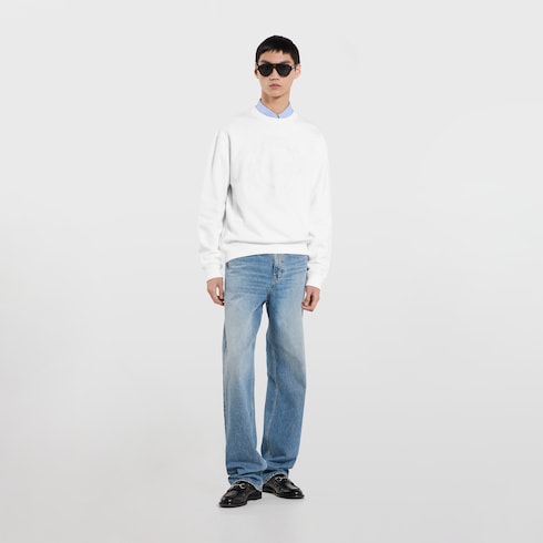 Cotton jersey sweatshirt with embroidery