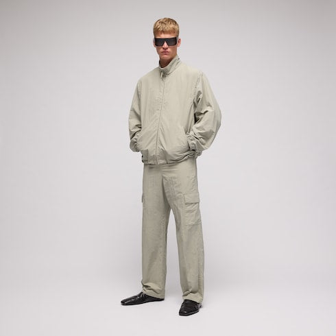 Froissé nylon faille cargo pants