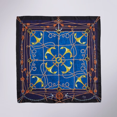 "Lungomare" printed silk carré
