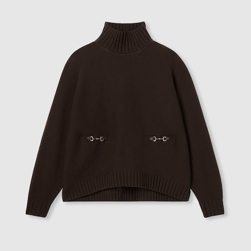 Wool cashmere sweater with Horsebit