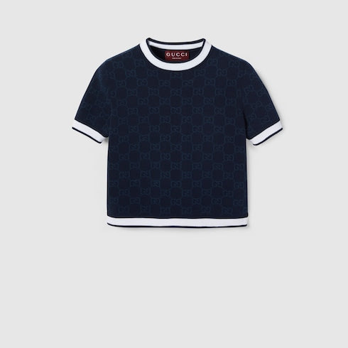 GG fine cotton jacquard top