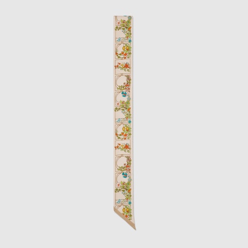 Printed silk twill ribbon