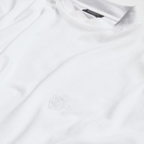 Lightweight silk jersey T-shirt with embroidery