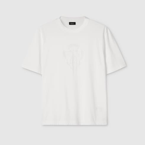 Cotton jersey T-shirt with devoré detail