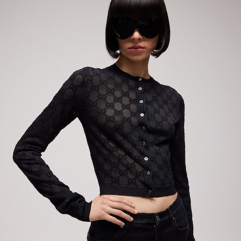 Fine crêpe viscose cardigan