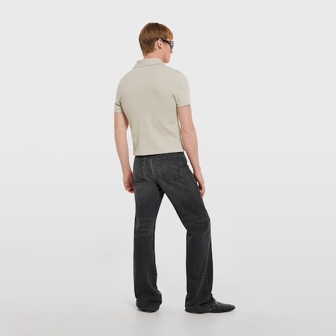 Cotton piquet polo shirt with embroidery