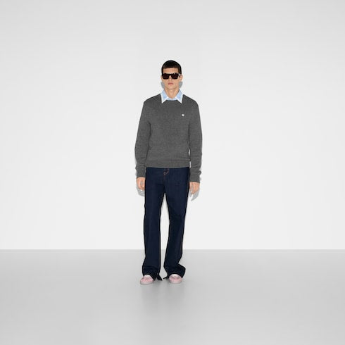Embroidered wool cashmere sweater