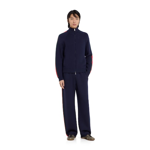 Stitch wool leisure pants with Web
