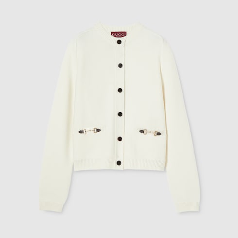 Wool cashmere cardigan with Horsebit