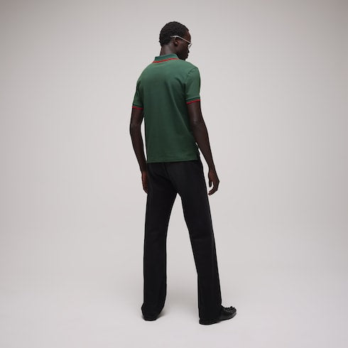Cotton piquet polo shirt with embroidery