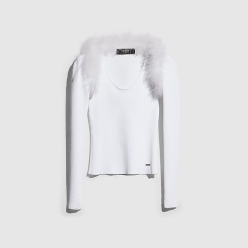 Rib viscose tank top with cardigan