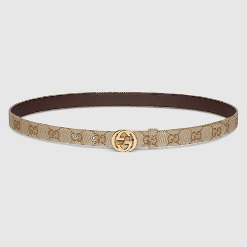 Thin belt with Interlocking G buckle