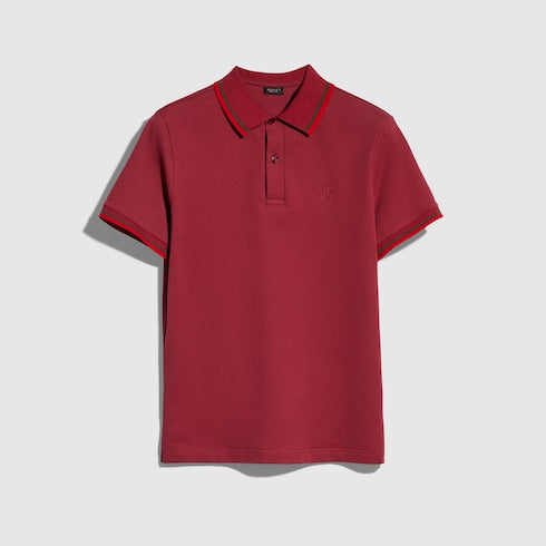 Cotton piquet polo shirt with embroidery