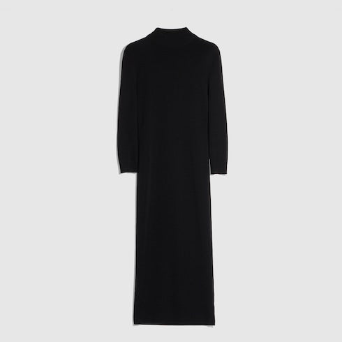 Fine rib knit wool dress with Horsebit