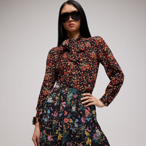 Printed silk shirt