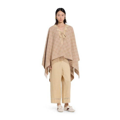 GG cashmere lamé cape