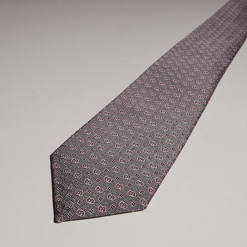 Interlocking G silk jacquard tie