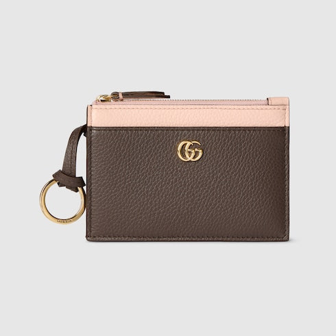 Bi-color GG Marmont zip key pouch