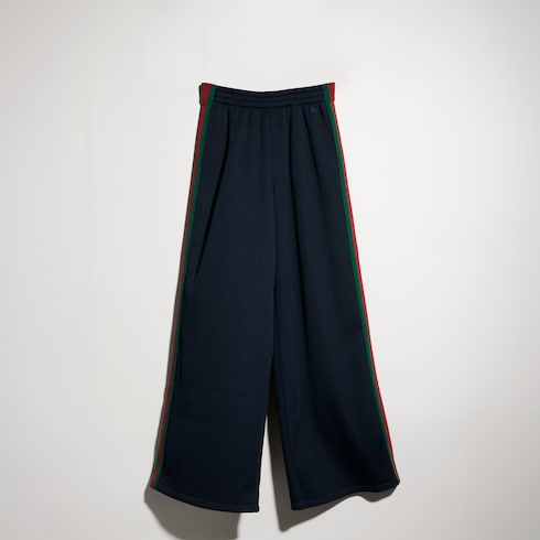 Rib cotton jersey leisure pants with Web