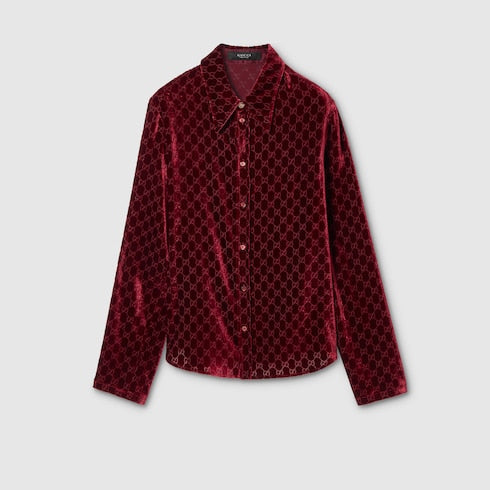 Stretch GG velvet devoré shirt