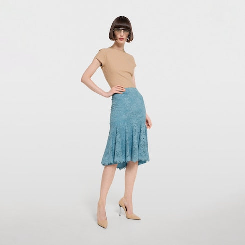 GG flower stretch lace skirt
