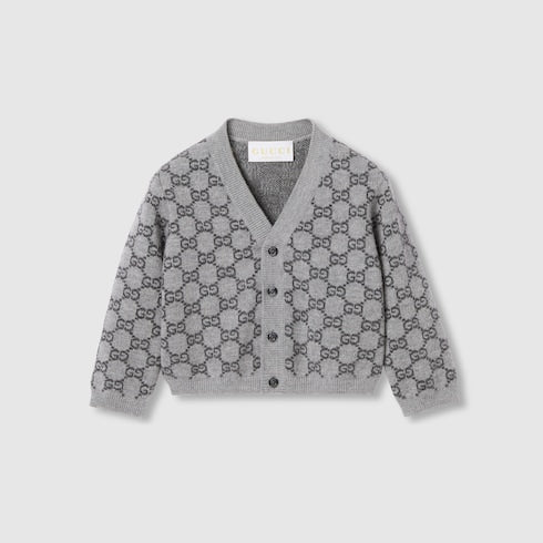 Baby GG wool jacquard cardigan