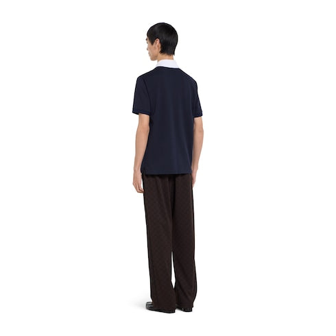 Stretch cotton piquet polo shirt