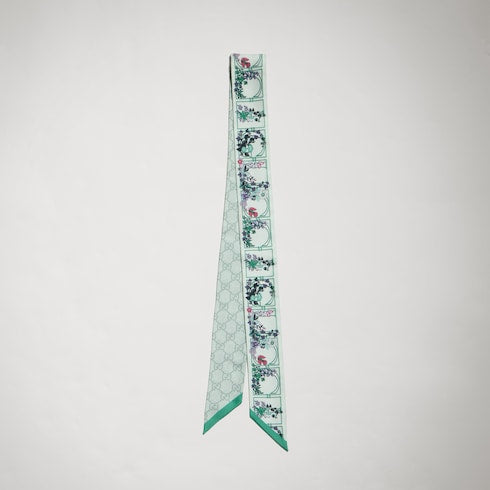 Printed silk twill ribbon