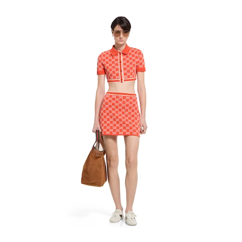 GG fine cotton jacquard skirt