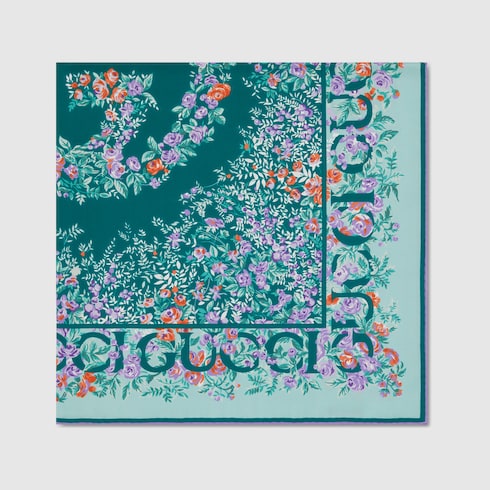 Printed silk twill carré