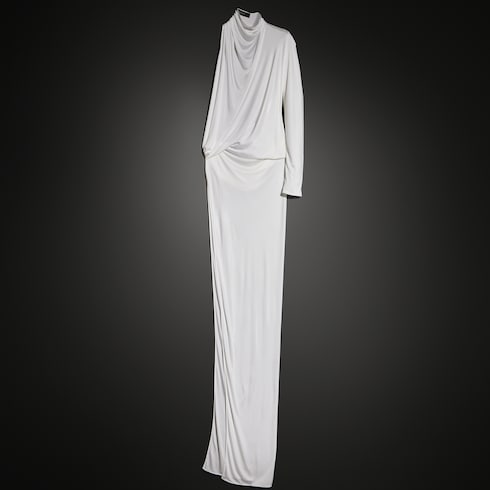 Viscose jersey draped dress