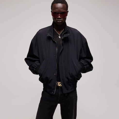 Light cotton acetate faille zip jacket