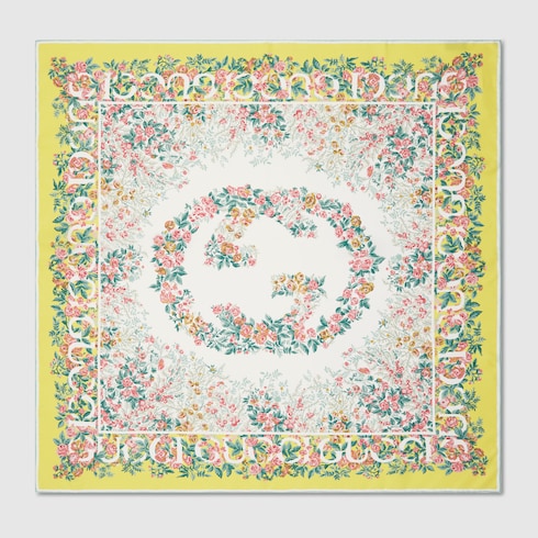 Printed silk twill carré