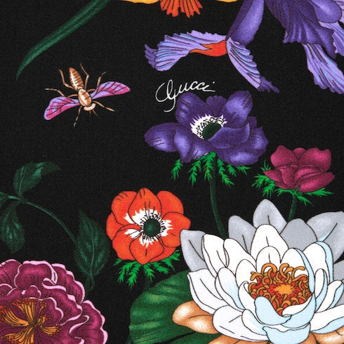 Printed sparkling jersey turtleneck