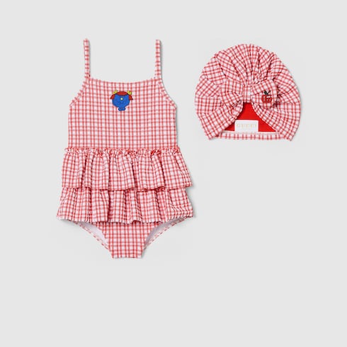 Baby gingham swimsuit set