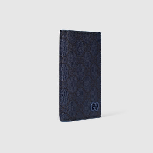 Dusty blue interior GG long card case