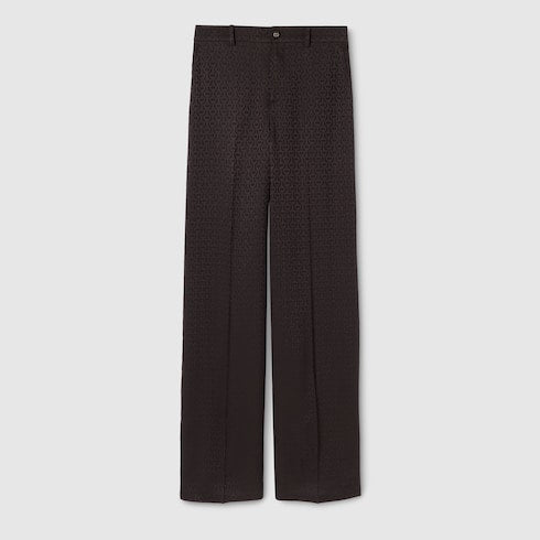 Horsebit silk jacquard pants